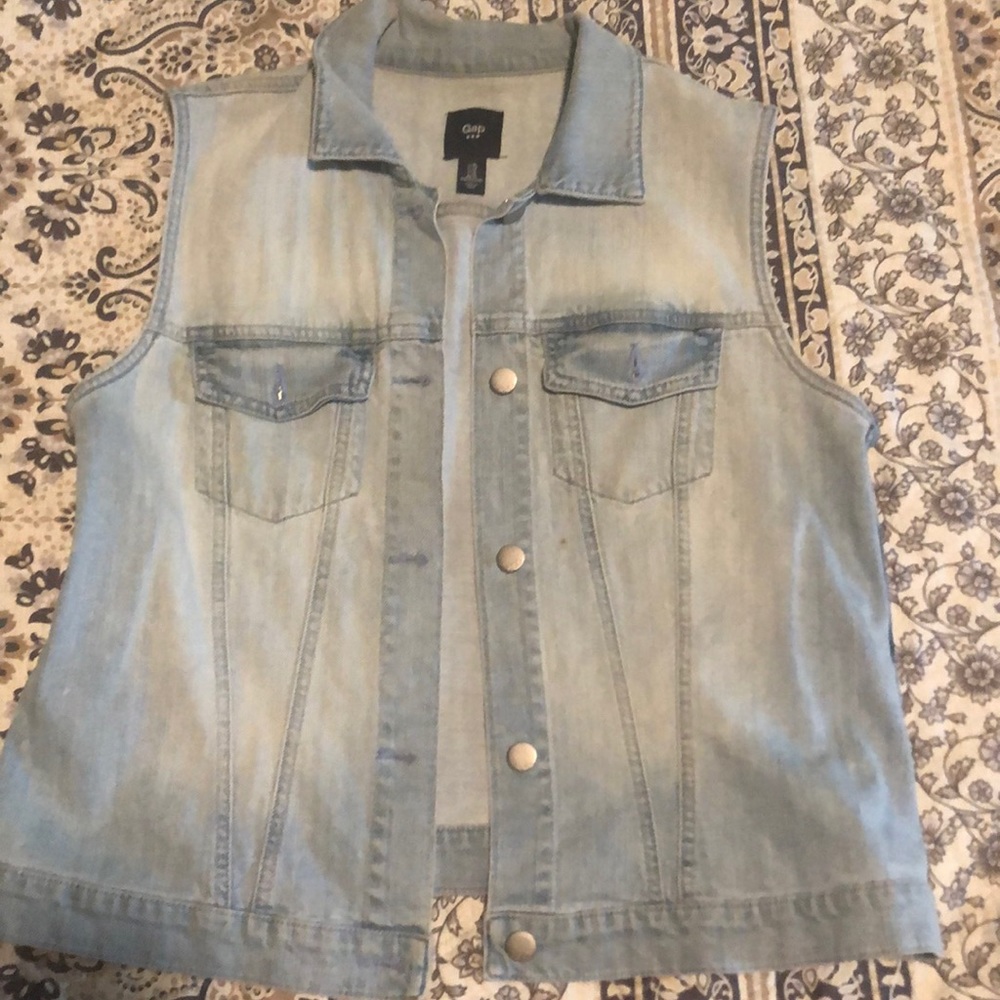 Light blue two tone Jean vest